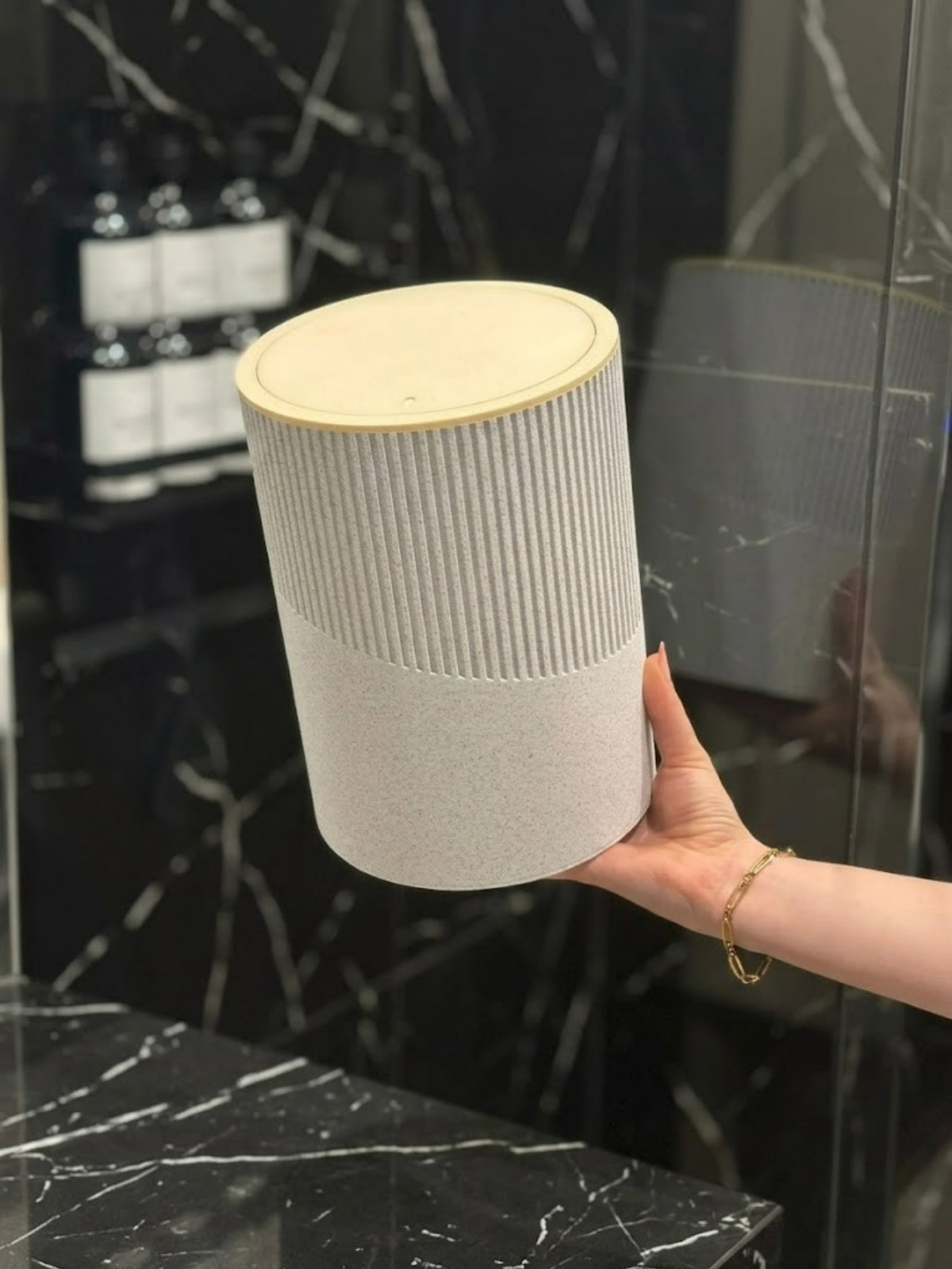 Oluklu Sallanır Kapaklı Mini Çöp Kovası